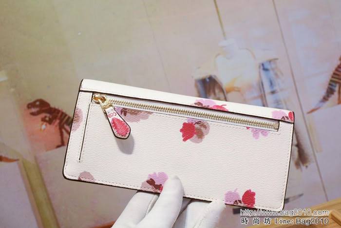 COACH蔻馳 53747# 女士信封錢包 簡單優雅 卡位/零錢位齊全 時尚按扣  Chz1388